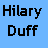 Pixel art contact sheet showing multiple frames of a Hilary Duff character icon with red prohibition symbols over some versions against a blue background.