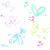 Animated icon with pastel-colored hearts, butterflies, and plus signs on white background; gray crosshair-like shape appears in lower-left corner.