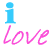 A static image with repeated blue 'i' icons, pink 'love' text, and yellow 'brandond' text on a white background.