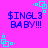 Pixelated icon with bright pink background, blue text reading '$INGL3 BABY!!!', and cyan square-cornered decorative elements in four corners.