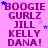 A static image with a pink background displays repeated text in purple and blue stars scattered throughout.