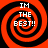 Four identical red and black spiral patterns with white text reading "IM THE BEST!!" arranged in a on a solid black background