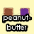 Pixelated cartoon sandwich icons with brown and purple fill, white limbs, and text labels 'peanut-butter', 'jelly', and 'TIME!' on a light yellow background.