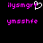 Pixelated text in bright pink on black background with a white heart symbol replacing the 'f' in the top-left text.