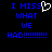 Blue pixelated text on black background reads "I MISS WHAT WE HAD!!!!!!!!!!" with a white heart symbol replacing the 'S' in MISS.