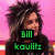 A four- shows a person with spiky dark hair against a pink background, each displaying different colored text over the image