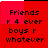 Red background with black text reading 'Friends r 4 ever boys r whatever' in four quadrants, two of which have pink rectangular overlays.