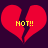 Two identical red broken heart shapes with yellow text 'NOT!!' on a dark purple background, displayed side-by-side.
