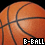 basketball images with text labels, each showing a brown ball with black lines and the word "B-BALL" in blue and white pixelated font