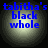 Four identical pixelated circular icons with blue text 'tabitha's black whole' on a gradient background, arranged in a