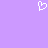 A white pixelated heart symbol centered on a solid lavender background.