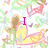 Pixelated anime-style character with brown hair and yellow outfit, surrounded by colorful scribbles on white background.