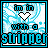 A 48x48 pixel animated buddy icon with two frames showing a heart changing color, text reading "im in with a stripper", and a blue-and-white pixelated background.