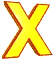 Yellow X-shaped icons with brown outlines arranged in a , each displaying subtle animation variations