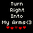 Pixelated text and heart symbols on black background with animated red hearts changing position.