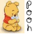 Animated contact sheet showing two frames of a Winnie the Pooh icon with visible text "POOH" between them on a gray background.