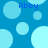 Blue background with light blue circles and four instances of the text "Abby" in blue pixelated font.