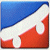 Static image of a stylized arrow with blue, white, and red sections on the left; green text reading "Original Icons .com" on dark green background to the right.