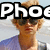 Pixelated image of a person wearing a straw hat and dark sunglasses with large white text overlay reading "Phoe".