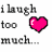 Pixelated text and symbols arranged in two on a white background, with black text, pink heart symbol, and yellow smiley face