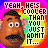 Pixelated cartoon character with brown skin, black hair, mustache, and wide eyes appears in a of against colorful gradient background