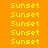 yellow 'Sunset' text on orange background with red highlighted , showing animation where specific and toggle between orange and red states