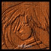 Wood-carved anime-style character with long brown hair and closed eyes, next to text listing 'Got Wood?', 'name', 'Hotori', 'from', 'Fushigi Yuugi', 'type', 'Finished Wood'