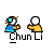 Pixel art character in blue and yellow outfit with white helmet, holding a weapon, displayed across showing movement against gray background