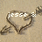 A heart drawn in sand with an arrow piercing it, overlaid with changing text labels and a date.