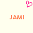 A static pixel art image with a pink heart symbol above two orange 'JAMI' text blocks on a light background.