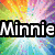 Minnie Mouse-themed animated icon with rainbow burst background and text variations.