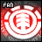 Two side-by-side pixelated images of a red and white circular icon with 'FAN' text in the top corners, differing only in the text box color.