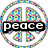 A static image showing three distinct pixelated icons: a peace symbol with colorful mosaic segments, a pink heart on black background, and a pair of sneakers with text overlay.