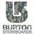 A static icon featuring a large U-shaped logo with camouflage pattern, below which is text reading "BURTON SNOWBOARDS" in two lines.