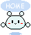 Four pixel art frames of a light blue cartoon character with red cheeks and black eyes, each with a