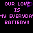 Pixelated text in pink and purple on black background with a heart symbol replacing 'O' in 'LOVE'.