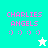 Pixelated text and symbols on a split background with animated star changes.