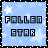 A 4x3 contact sheet of animated frames showing a light blue background with white stars and the text "FALLEN STAR" in pixelated black letters, where the 'A' in "FALLEN" alternates between filled and hollow states across frames.