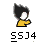 Four pixelated anime-style character icons arranged in a 2x2 contact sheet, each with yellow or red clothing and distinct hair styles above the text "SSJ4".