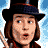 Pixelated contact sheet of four frames showing Willy Wonka character from Charlie and the Chocolate Factory with top hat, goggles, and text "Coolbuddy.com" on black background.