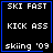 Four identical pixel-art display text on black backgrounds with blue borders, showing animation changes in the bottom-right corner