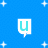 Pixelated icon with blue and white background, featuring text elements 'u', 'look', 'funn-', 'eee', and a smiley face ':)' in various colors.
