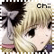 identical anime-style character icons with blonde hair, black eyes, and a gray bow on the head; text "Chii" appears in black or pink above each icon