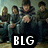 Group of people in dark clothing with text 'BLG ROCKS!' at bottom, pixelated image.