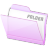 A static pixelated folder icon with a light purple gradient, white interior, and gray checkered pattern on the top-right corner, set against a solid gray background.