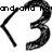 Pixelated black-and-white icon with a curved black line on the left, a large number '3' on the right, and partial text 'ndono' at the top left.