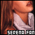 Pixelated close-up of a person with long brown hair wearing a white top, with text reading 'SERENA FAN' at the bottom.