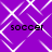 Purple background with white geometric lines forming a repeating pattern, four instances of the word 'soccer' in black pixelated text.
