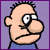 Pixelated cartoon character with spiky hair and large nose in four- , showing sequential facial expressions from neutral to squinting to open-mouthed with tongue