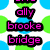 Pixelated text names in pink with black outlines on a white background with blue and green circles, arranged in two